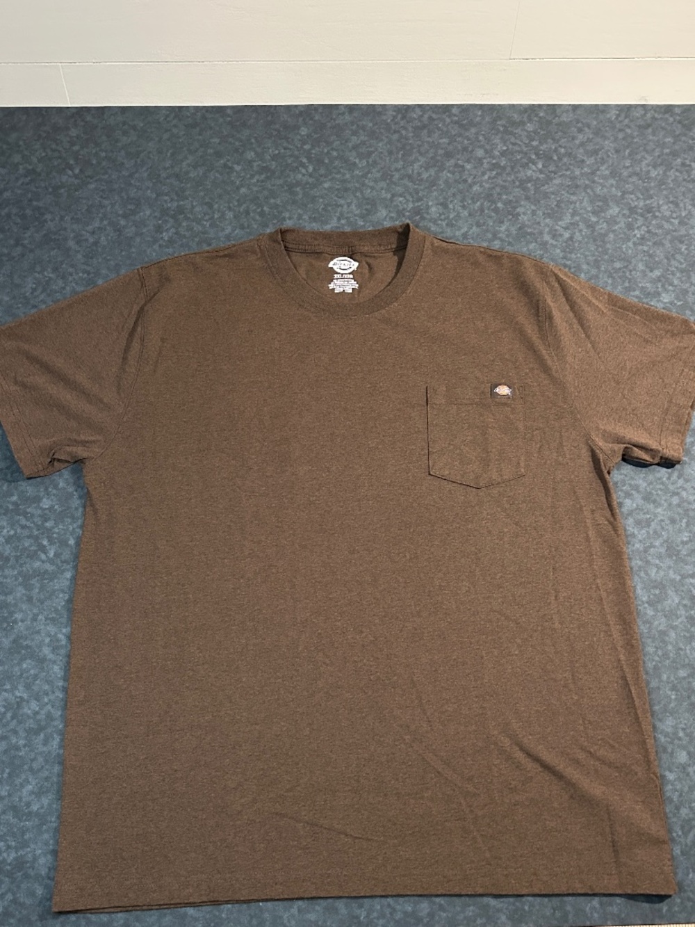 Dickies Men's Short Sleeve Heavyweight Heathered Brown Pocket T Shirt Size 2XL